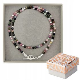    SREBRNA OGRLICA, NARAVNI KAMEN, PISAN TURMALIN IN AVENTURIN SREBRO 925