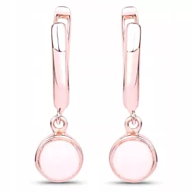  POZLAČENI UHANI IZ NARAVNEGA ROZA OPALA