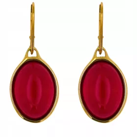  Uhani z baltsko rdečim jantarjem, pozlačeno srebro 925