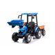MEGA Električni otroški traktor z akumulatorjem in prikolico D68 Modre barve 24V