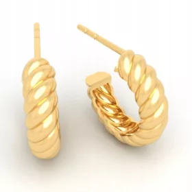    Retro srebrni uhani, pozlačeni s 24-karatnim zlatom, brezplačna škatlica