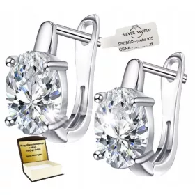    VISEČI UHANI SREBRNI 925, ELEGANTNI SWAROVSKI ANGLEŠKI CIRKON + GRAVIRANJE