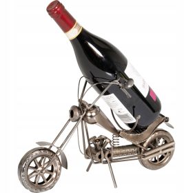 Kovinski stojalo za vino v obliki motocikla