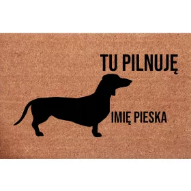   Personalizirana Kokosova VSTOPNA PREPROGA Jazbečar, ki ga varuje + Ime