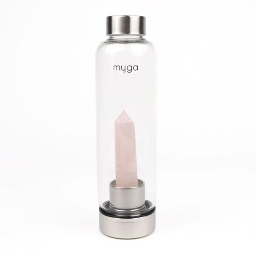 Myga Kristalna steklenica za vodo z rožnatim kremenom 500 ml