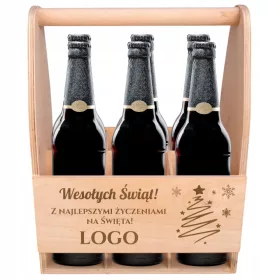   Nosilec za pivo z logotipom, darilo za stranke, zahvalna božična škatla