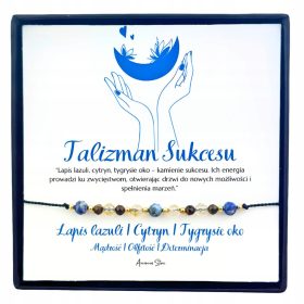   TALIZMAN USPEHA AMULET zapestnica uspeh citrin lapis lazuli tigrovo oko
