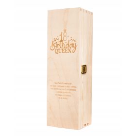   Darilo za 18. rojstni dan - Lesena škatla za vino z gavno gravuro DB2 s ključavnico