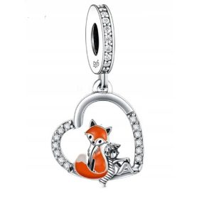 MD Čari Obesek Srce Lisica Kamni S925