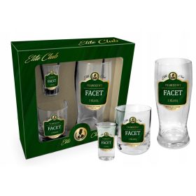   Elite Klub Set: Kristalni kozarec za viski + Kristalni kozarec za pivo + Kozarec Z Gospodom