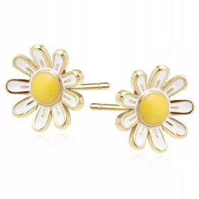    Pozlačeni srebrni UHANI cvet marjetica cvet škatla s posvetilom K809L