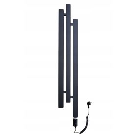   Električni dekorativni kopalniški grelec TAMIZA 300 W v črni barvi