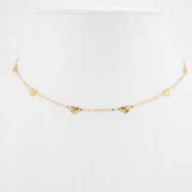 Verižica z zlato srce in srčki, jeklo 774