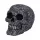 Okrašena lobanja visoka življenjska lobanja z listi High Life Skull 15,5 cm