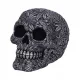 Okrašena lobanja visoka življenjska lobanja z listi High Life Skull 15,5 cm