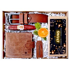 ELEGANTEN USNJEN KOMPLET ZA MOŽA, OČETA ALI SINA