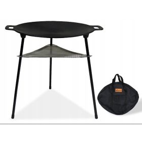  CCLIFE BBQ okrogla litoželezna žar plošča z ročaji