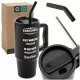 Termo skodelica z ročajem Termovka 900 ml s slamico za kavo, čaj + gravura