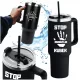 Termo skodelica za kavo s slamico, termovka 1200 ml s gravuro