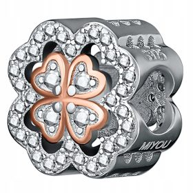   OBESKI Koniczynka Pozlačen 925 Srebro Dva Barvi Modularni Kamni