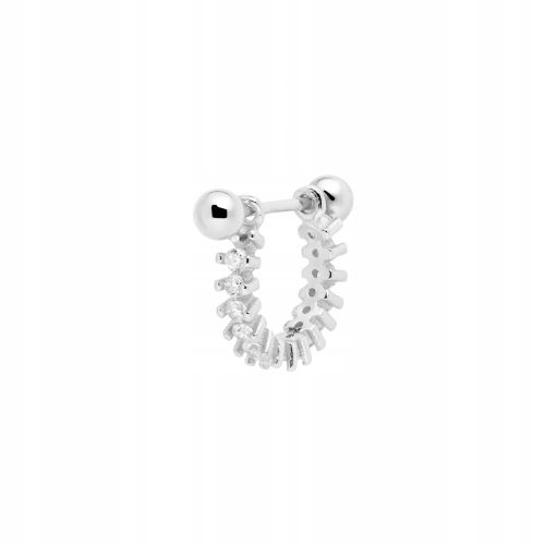  Srebrni piercing uhani ANIA KRUK, beli cirkoni, srebro 925