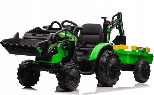 BAGER TRAKTOR Z AKUMULATORJEM 24V Z PRIKOLICO IN DALJINSKIM UPRAVLJANJEM, ZELEN