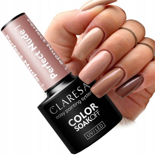 CLARESA POPOLNA NUDE 1 HIBRIDNI LAK ZA NOHTE BEŽ 5 ml
