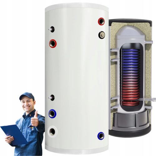 Zasobnik za sanitarno vodo, inox bojler 200l, vmesni zalogovnik z grelnikom 2,8m^2
