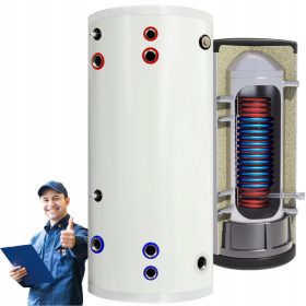   Zalogovnik za toplo vodo 300 litrov, nerjaveči inox bojler, dve wężownici