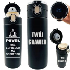   LED Termo Skodelica z Graviranjem - Darilo za Moškega, Moža, Očeta - 18-99 Rojstni Dan