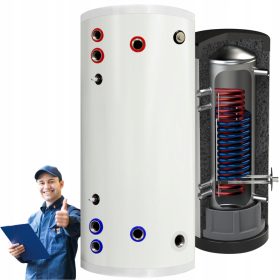 Zalogovnik INOX 200L z 2 spirali za toplo vodo