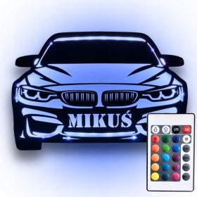   3D LED Lučka za avto BMW z imenom in daljinskim upravljalnikom