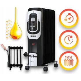    ELEKTRIČNI GRELEC OLJA 2000W ČRNI LCD GUDE ALI 2000-9 DT NA KOLESIH