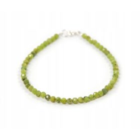 Zapestnica iz naravnega žada s 3 mm fasetiranimi kroglicami