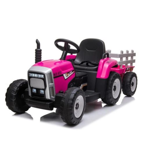 Električni traktor za otroke Baby Mix z močnima motorjema 2x45W ima nov, inovativen dizajn. Traktor je opremljen s stransko polico, na katero lahko otrok prenaša svoje igrače in zaklade. Poleg tega tr