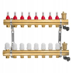   Toplotni razdelilnik za tlačno ogrevanje 8-2x ventil 2x zračnik