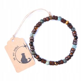    Moška ZAPESTNICA iz perl iz naravnega afriškega turkiza Tigrovo oko