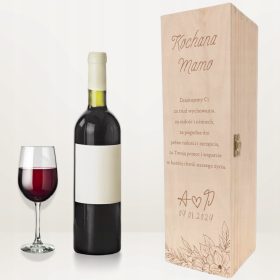   Lesena škatla za vino zahvala za mame in starše darilo + graviranje