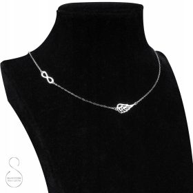    SREBRNA OGRLICA ZAVETNOSTI ANGELSKA KRILA ZNAK NESKONČNOSTI