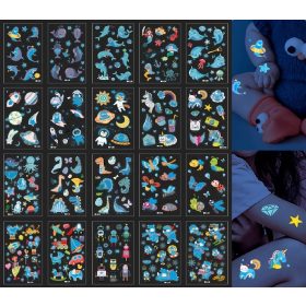   TATUJI ZA OTROKE, KI SVETIJO V TEMI, MODRI, 20 RAZLIČNIH RISB