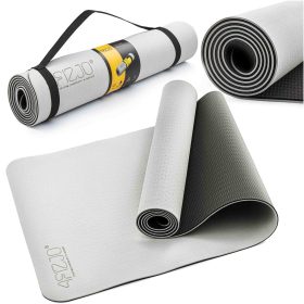 4FIZJO Premium TPE Podloga za Vadbo 180 cm x 60 cm Siva