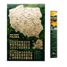   SKRBNI ZEMLJEVID EVROPA + POLJSKA s praskami 60x40cm | Potovalni zemljevid Božična darila