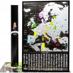 Scratch Map Evrope v srebrni barvi