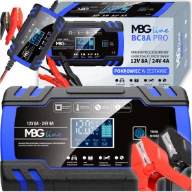   Inteligentni avtomobilski polnilec baterij LCD 24V 12V 8A SAMODEJNO