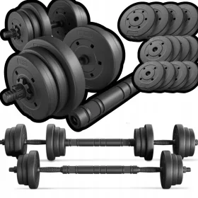   Nastavljive bitumenske ročice 40kg dumbbell set 2x20kg + PLAN!!!