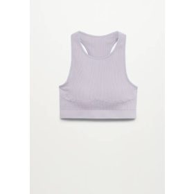    Top športnega nedrčka MANGO vijolično roza barve sivke hitro sušeče boksarice