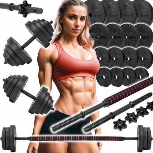 FITNESS ZESTAW 2 V 1 S ČINKI 40KG PRIMEREN ZA DOMAČI TRENING