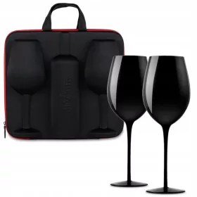   Vinski komplet z etuijem in ročno izdelanimi kozarci diVinto Black