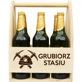 Nosilec za pivo z graviranjem za rudarja Barborko Grubiorz