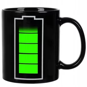   Magic Mug Baterija 330ml za kavo, črna barva s spreminjanjem barve